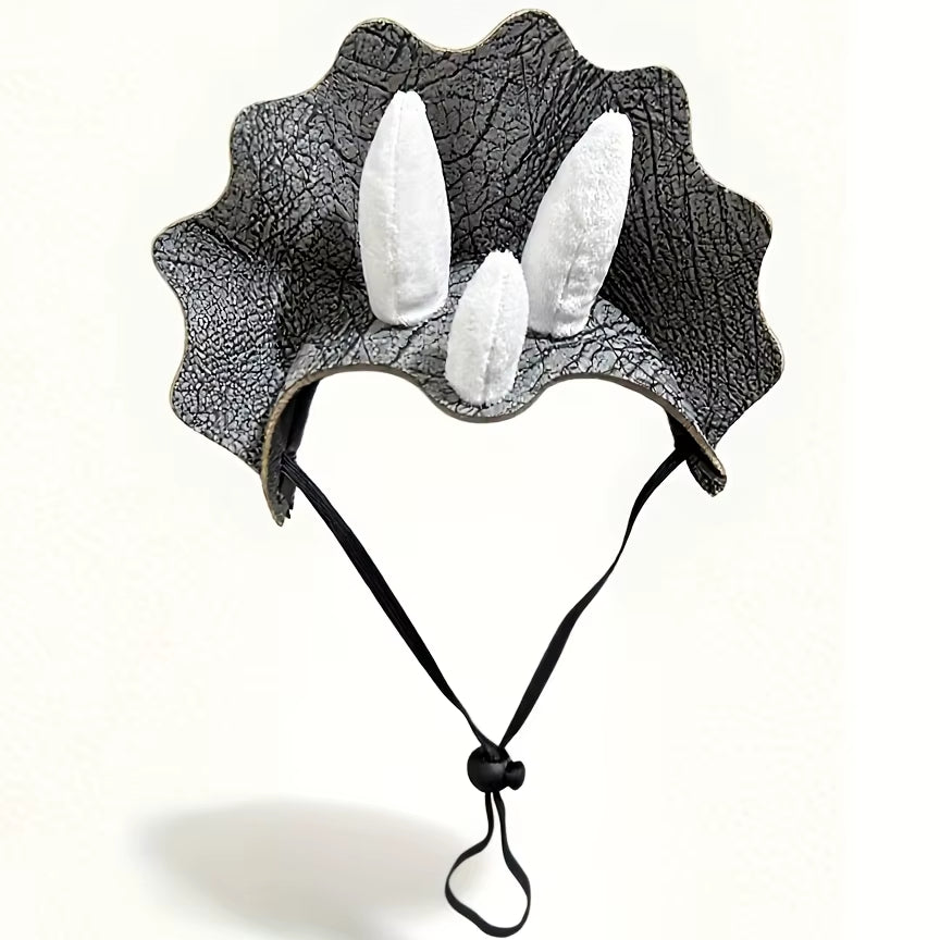 Pet Triceratops Transformation Hat! Dog Funny Headgear Halloween/Party/Cute Pet Photo Eye-Catching Outfit