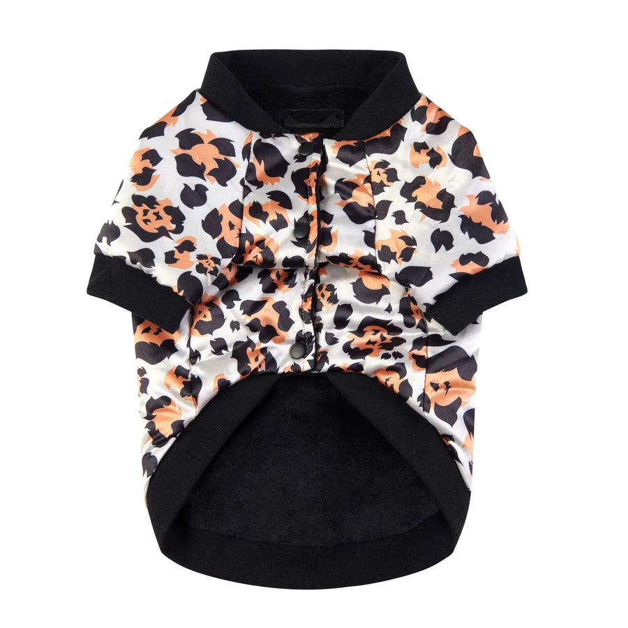 Gold Embroidery Dog Jacket Coat Warm Dog Clothes for French Bulldog Puppy Outfit Cotton Dogs Jacket Ropa Para Perro