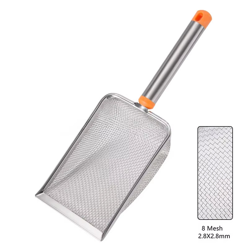 1Pcs Stainless Steel Fine Mesh Cat Litter Scoop Easy to Clean Non-Stick Shovel for Reptiles Sand Efficient Durable Litter Scoop
