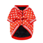 Gold Embroidery Dog Jacket Coat Warm Dog Clothes for French Bulldog Puppy Outfit Cotton Dogs Jacket Ropa Para Perro