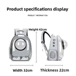 Cat Backpack Carrier with 360° Transparent Bubble and Breathable Design – Spacious Lightweight Travel Bag for Outdoor Adventures