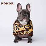 Gold Embroidery Dog Jacket Coat Warm Dog Clothes for French Bulldog Puppy Outfit Cotton Dogs Jacket Ropa Para Perro