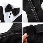 Dog Tuxedo Harness Adjustable Dog Harness No Pull for Small Medium Large Dogs Male Dogs Wedding Suit with Bow Tie Party Costume
