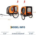 Dog Bike Trailer,Pet Stroller Cart Bicycle Carrier- Bicycle Coupler, Quick-Release Wheels & Easy-Fold Frame for Dog Carrier