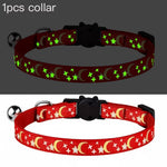 Pet Collar Cat Dog Gold Color Stars and Moon Pet Collar with Bell and PP Material Separate Luminescence Safety Buckle Solid Safe