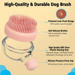 Dog Bath Brush with Soap Dispenser Silicone Bristle Pet Grooming Massage Shampoo Dog Brush Haired Dogs Cats Plastic Bathing Tool