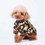 Gold Embroidery Dog Jacket Coat Warm Dog Clothes for French Bulldog Puppy Outfit Cotton Dogs Jacket Ropa Para Perro