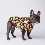 Gold Embroidery Dog Jacket Coat Warm Dog Clothes for French Bulldog Puppy Outfit Cotton Dogs Jacket Ropa Para Perro