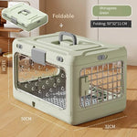 Portable Folding Pet Airline Crat- a Breathable Cat Box for Outdoor Travel Carriage-Sized Cat Shipping Crate with Large Capacity