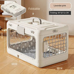 Portable Folding Pet Airline Crat- a Breathable Cat Box for Outdoor Travel Carriage-Sized Cat Shipping Crate with Large Capacity