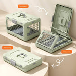 Portable Folding Pet Airline Crat- a Breathable Cat Box for Outdoor Travel Carriage-Sized Cat Shipping Crate with Large Capacity