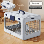 Portable Folding Pet Airline Crat- a Breathable Cat Box for Outdoor Travel Carriage-Sized Cat Shipping Crate with Large Capacity
