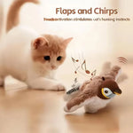 Hot Simulated Bird Cat Toy Interactive Toys Dog Rechargeable Chirping Flapping Bird(No Flying) Touch Activated Plush Pet Toy