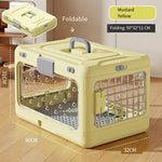 Portable Folding Pet Airline Crat- a Breathable Cat Box for Outdoor Travel Carriage-Sized Cat Shipping Crate with Large Capacity