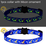 Pet Collar Cat Dog Gold Color Stars and Moon Pet Collar with Bell and PP Material Separate Luminescence Safety Buckle Solid Safe