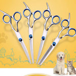 6Pc/Set 6 Inch Pet Grooming Scissors Set Professional Stainless Steel Straight Curved Dog Cat Cutting Hair