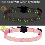 Pet Collar Cat Dog Gold Color Stars and Moon Pet Collar with Bell and PP Material Separate Luminescence Safety Buckle Solid Safe
