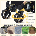 Pet Stroller, Small Dogs, Lightweight Small Dog Stroller, Dogs Cats with 6 Shock Absorption System, Detachable Carrier Suitable,