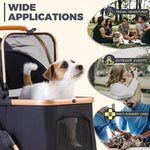 Pet Stroller, Small Dogs, Lightweight Small Dog Stroller, Dogs Cats with 6 Shock Absorption System, Detachable Carrier Suitable,