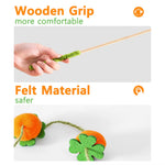 Interactive Colorful Ribbon Cat Toy Funny Fruit Cats Stick Satin Teasing Cat Toys Kitten Playing Teaser Wand Toy Cat Supplies