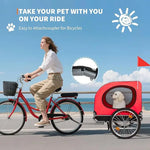 Dog Bike Trailer,Pet Stroller Cart Bicycle Carrier- Bicycle Coupler, Quick-Release Wheels & Easy-Fold Frame for Dog Carrier