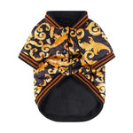 Gold Embroidery Dog Jacket Coat Warm Dog Clothes for French Bulldog Puppy Outfit Cotton Dogs Jacket Ropa Para Perro
