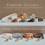 Multiple Colour Velvet Personalise Dog Collar Leash Set with Bow,Brown+Grey+White,Engraved Pet Name Plate Metal Buckle,Wedding P