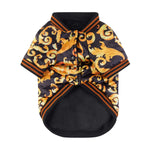 Gold Embroidery Dog Jacket Coat Warm Dog Clothes for French Bulldog Puppy Outfit Cotton Dogs Jacket Ropa Para Perro