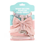 Cute Bowknot Cat Harness and Leash Adjustable Pet Harness with Traction Rope for Cat Kitten Puppy Rabbit Ferret